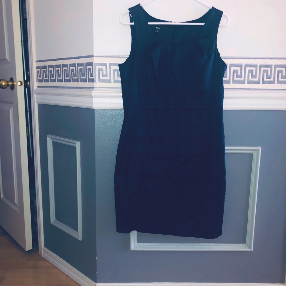 Navy satin tiered dress size 11 by BCX